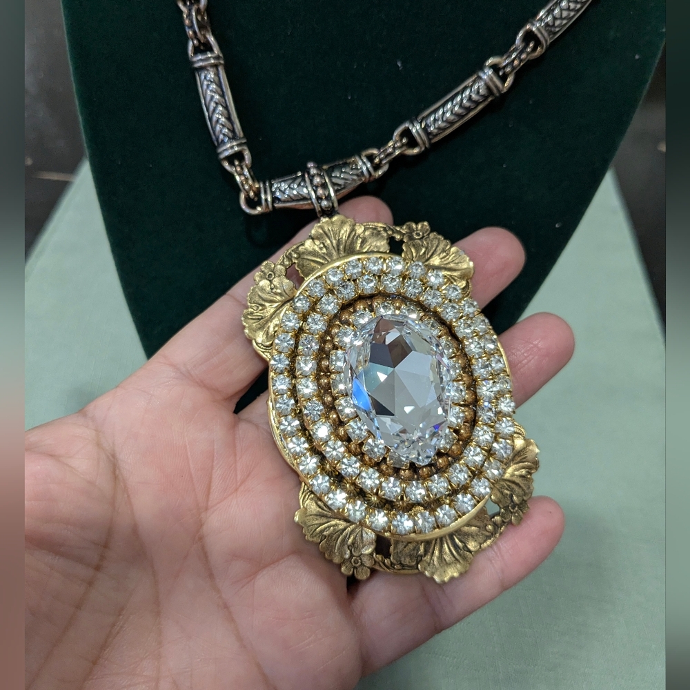 Vintage Gold and Silver Magnetic  Pendant Necklace